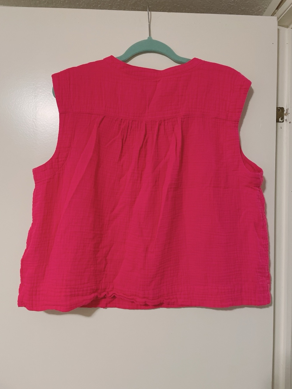 J Crew Pink Gauzy Cotton Boxy Pullover Vest Size XL - Picture 9 of 9